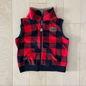 Kids Red Plaid Vest